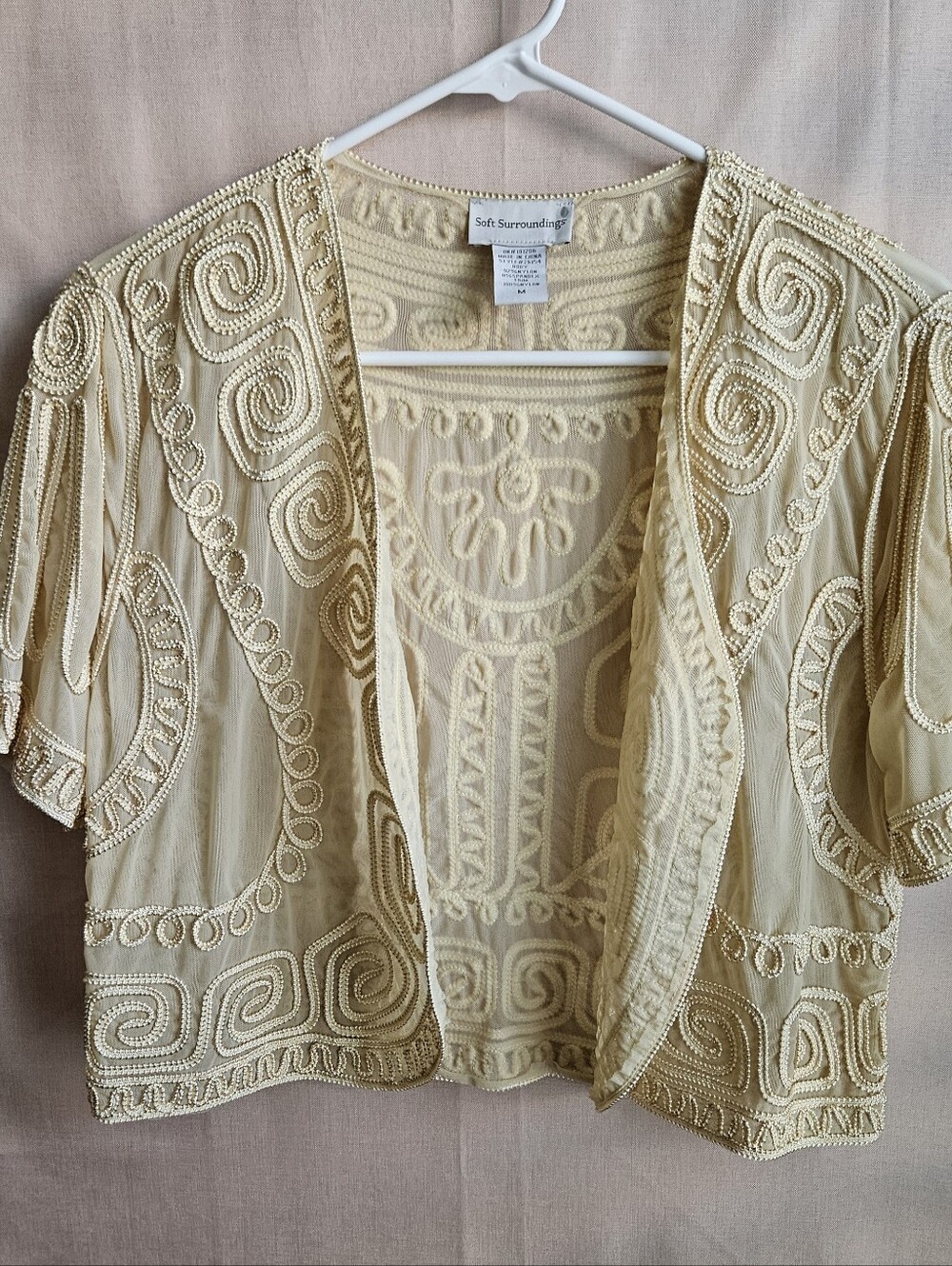 SOUTACHE- Soft Surrondings Bolero  shrug- Beige